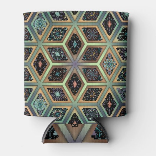 Levendig Mandala bloementapijt Blikjeskoeler (Voorkant)