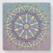 Levendig Mandala Stone Onderzetter (Voorkant)