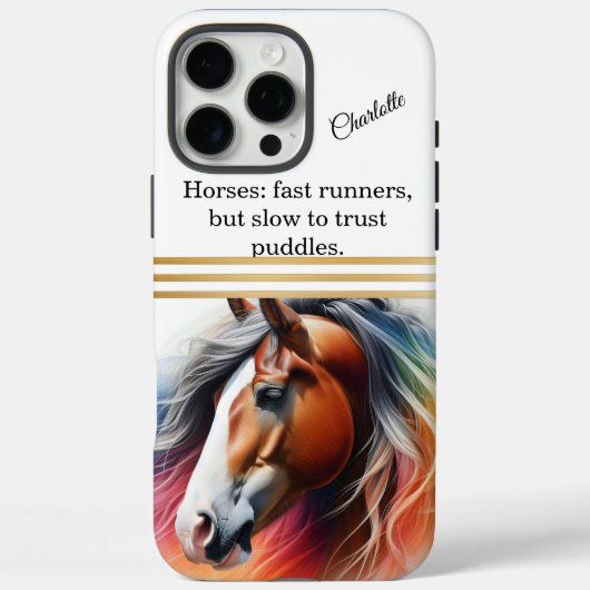 Levendig maned paard - AI kunst Case-Mate iPhone Case (Achterkant)
