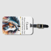 Levendig manenpaard bagagelabel (Voorkant (horizontaal))
