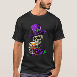 Levendig Mardi Gras 2024 Suiker Kleur Schedel Drin T-shirt