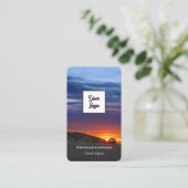 Levendig maritiem strand zonsondergang reisbureau  visitekaartje (Staand voorkant)