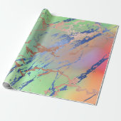 Levendig Marmer | Kleurrijk Krachtig Pastel Waterv Cadeaupapier (Uitgerold)