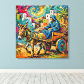 Levendig Marokkaans Dorpscanvasprint Canvas Afdruk (Insitu (Houten vloer))