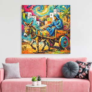 Levendig Marokkaans Dorpscanvasprint Canvas Afdruk