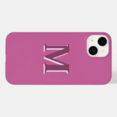 Levendig massief roze monogram Case-Mate iPhone case (Achterkant (horizontaal))