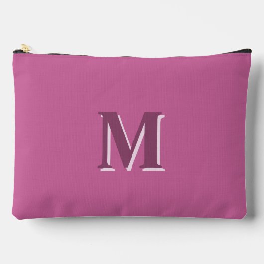 Levendig massief roze monogram etui (Voorkant)