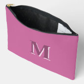 Levendig massief roze monogram etui (Open)