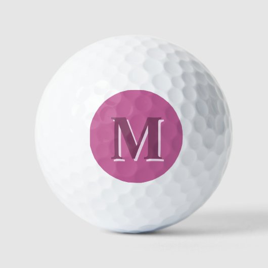 Levendig massief roze monogram, golfballen (Voorkant)