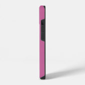 Levendig massief roze monogram iPhone hoesje (Linkerkant)