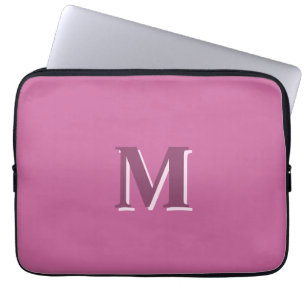 Levendig massief roze monogram laptop sleeve