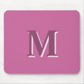 Levendig massief roze monogram muismat (Voorkant)