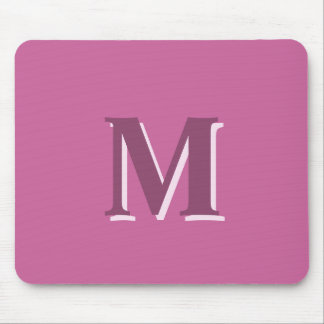 Levendig massief roze monogram muismat