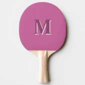 Levendig massief roze monogram, tafeltennisbatje (Achterkant)