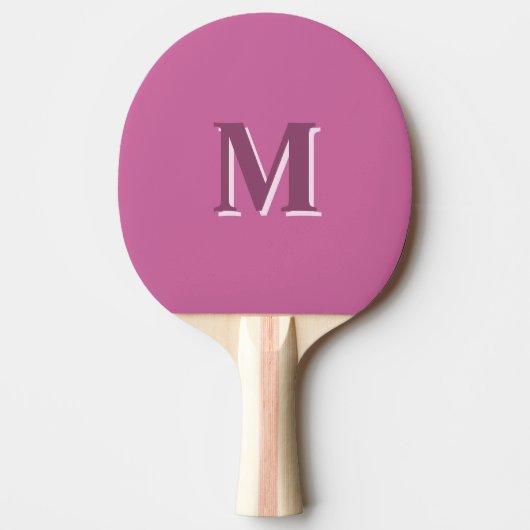 Levendig massief roze monogram, tafeltennisbatje (Voorkant)