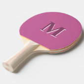 Levendig massief roze monogram, tafeltennisbatje (Voorkant Gekanteld)