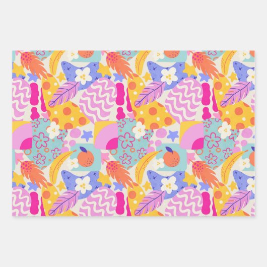 Levendig Maxi Patchwork Inpakpapier Vel (Voorkant 2)