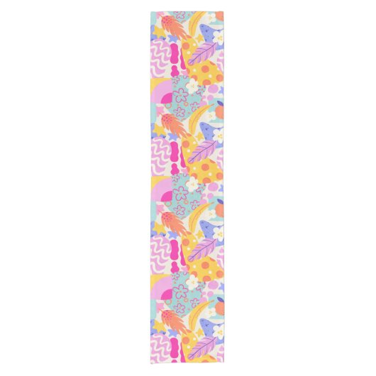 Levendig Maxi Patchwork Korte Tafelloper (Voorkant)