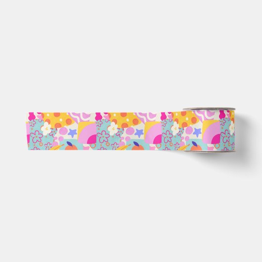 Levendig Maxi Patchwork Satijnen Lint (Voorkant)