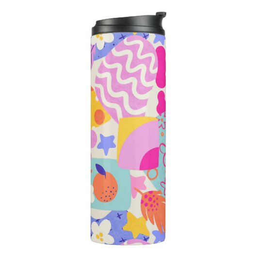 Levendig Maxi Patchwork Thermosbeker (Gedraaid links)