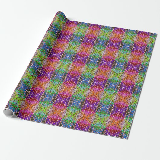 Levendig Meerkleurig 3D-ontwerp Mat Wrappingpapier Cadeaupapier (Uitgerold)