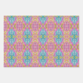 Levendig meerkleurig abstract ontwerp inpakpapier vel