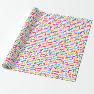 Levendig Meerkleurig Modern Geometrisch Pijlpuntpa Cadeaupapier