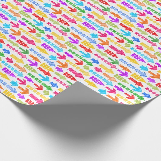 Levendig Meerkleurig Modern Geometrisch Pijlpuntpa Cadeaupapier (Hoek)