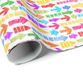 Levendig Meerkleurig Modern Geometrisch Pijlpuntpa Cadeaupapier (Rol Hoek)