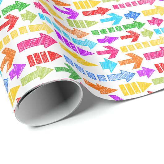 Levendig Meerkleurig Modern Geometrisch Pijlpuntpa Cadeaupapier (Rol Hoek)