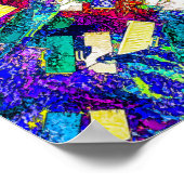 Levendig meerkleurig psychedelisch Abstract Poster (Hoek)