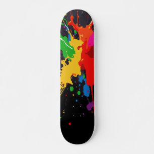 Levendig Meerkleurig Verfspat Abstract Ontwerp Persoonlijk Skateboard