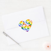 Levendig meerkleurig vredesbord - Rainbow Design Hart Sticker (Envelop)