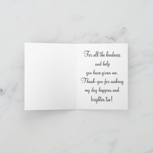 Levendig meisje met mand bedankkaart (Binnen)