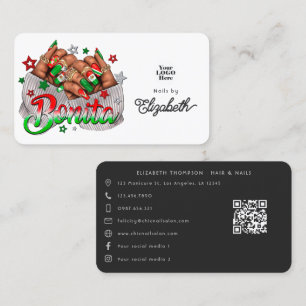 Levendig Mexicaans Bonita Nagelsalon Merkdesign Visitekaartje