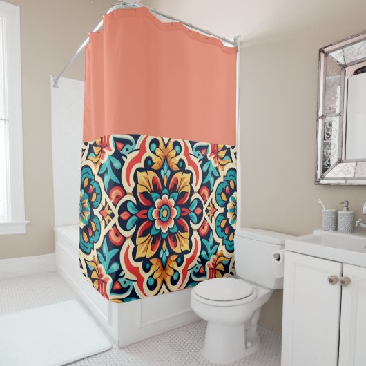 Levendig Mexicaans Cantaro Design douchegordijn (In situ)