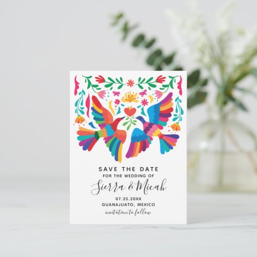 Levendig Mexicaans geïnspireerd Briefkaart van vog (Staand voorkant)