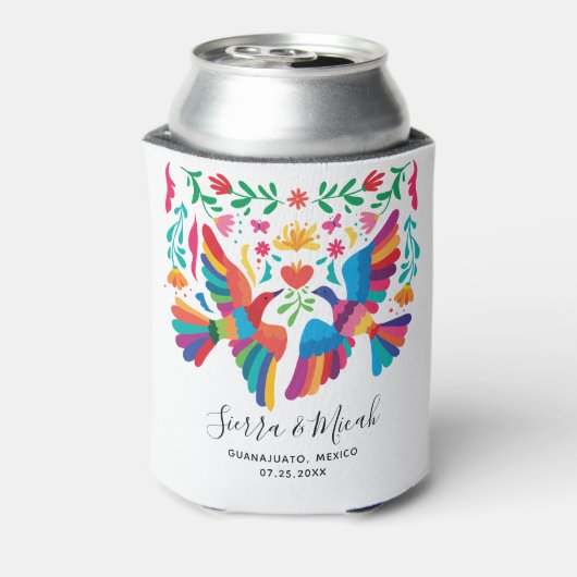 Levendig Mexicaans-geïnspireerd huwelijk Blikjeskoeler (Blikje Achterkant)