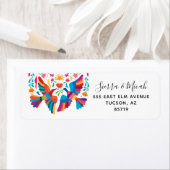 Levendig Mexicaans geïnspireerd vogelretentieadres Etiket (Insitu)