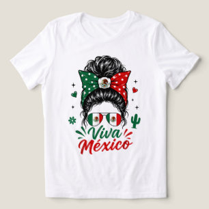Levendig Mexico Meisje Mexico Vlag Patriottische M Tri-Blend Shirt