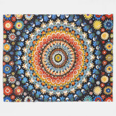 Levendig Millefiori Elegant Patroon Fleece Deken (Voorkant (Horizontaal))