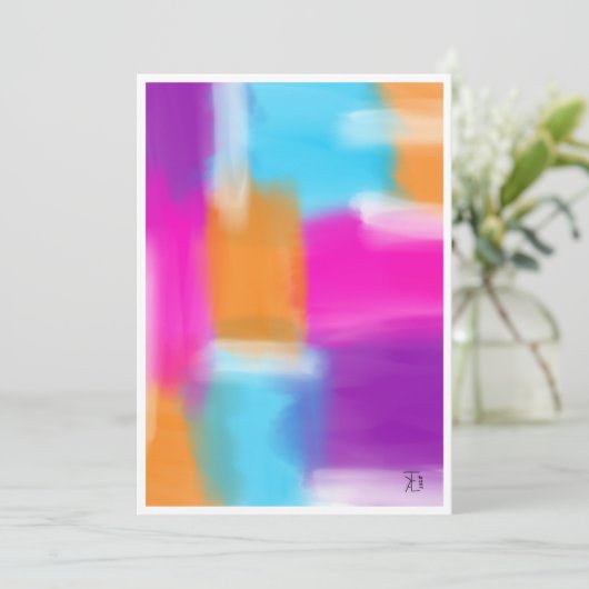 Levendig minimaal Abstract kunstwerk Bedankkaart (Staand voorkant)