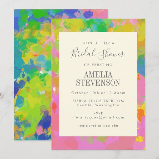 Levendig modern Abstract kleurrijk Vrijgezellenfee Kaart (Voorkant / Achterkant)