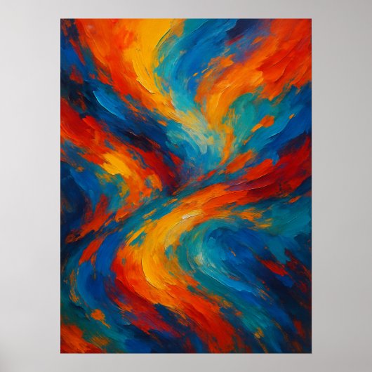 Levendig Modern Abstract Kleurrijk Wervelschilderi Poster (Voorkant)