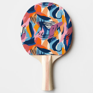 Levendig Modern Abstract Vormen Patroon Tafeltennisbatje