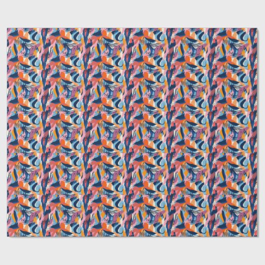 Levendig Modern Abstracte Vormen Patroon Cadeaupapier (Vlak)