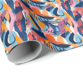Levendig Modern Abstracte Vormen Patroon Cadeaupapier (Rol Hoek)