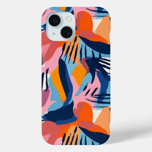 Levendig Modern Abstracte Vormen Patroon Case-Mate iPhone Case (Achterkant)