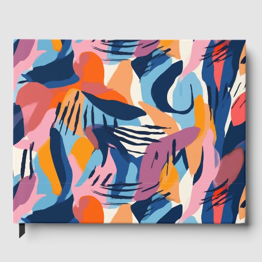 Levendig Modern Abstracte Vormen Patroon Gastenboek (Voorkant)