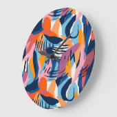 Levendig Modern Abstracte Vormen Patroon Grote Klok (Hoek)